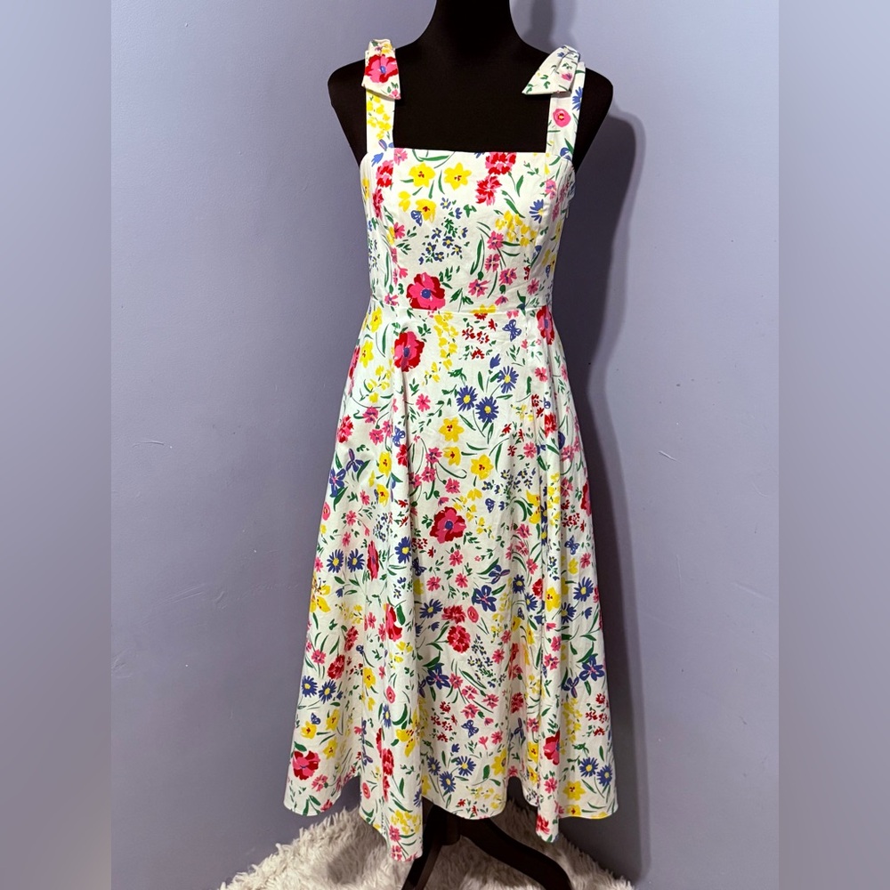Kate Spade‎ Garden Bouquet Fit-and-flare Dress White / Multicolor Women’s Size 6 - Picture 4 of 14